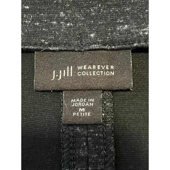 J. Jill Wearever Double-Face Jersey V-Neck Tunic Black Speckle Size M Petite - Picture 3 of 10